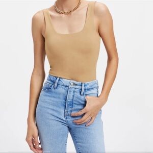 Good American Scuba Modern Tank Bodysuit Pecan Tan